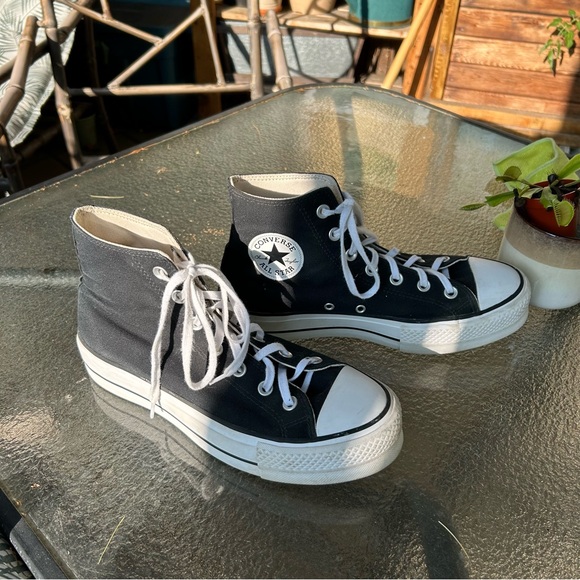 Black Platform High Top Converse - Picture 3 of 8